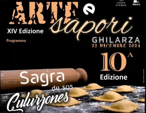 Arte e sapori Ghilarza 2023, manifesto con programma, date e orarti di eventi e degustazioni