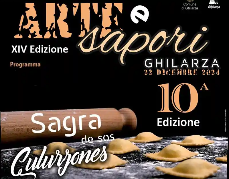 Arte e sapori Ghilarza 2023, manifesto con programma, date e orarti di eventi e degustazioni