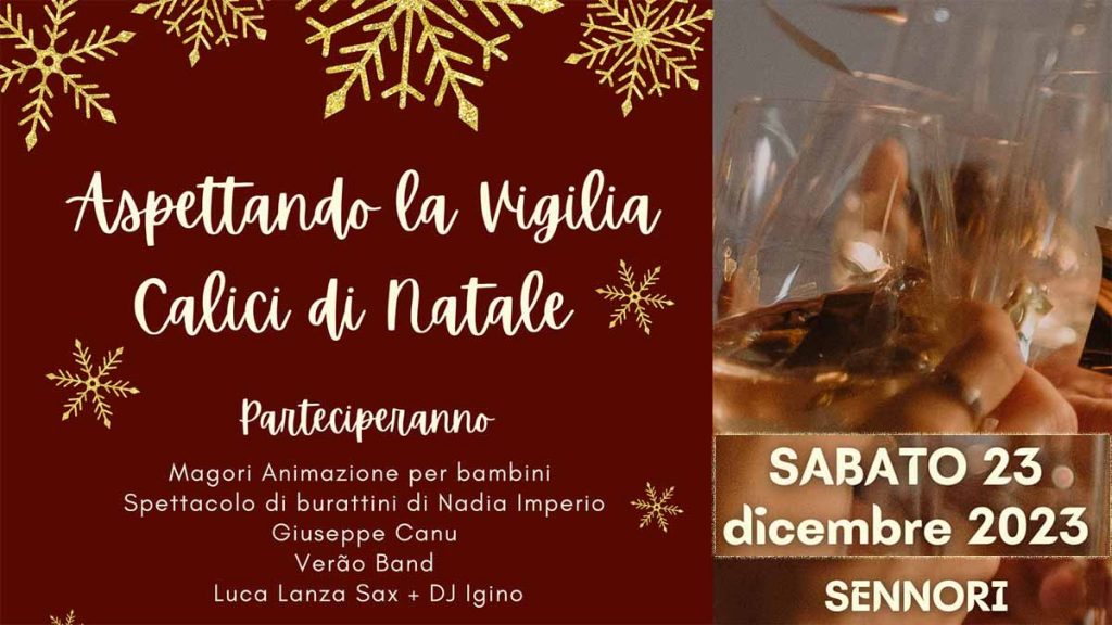 Calici di Natale Sennori 2023, manifesto con date e programma