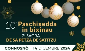 Paschixedda in bixinau a Gonnosnò, manifesto con programma, data e orari eventi
