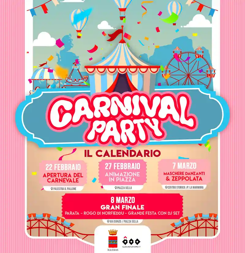 Carnevale Iglesias 2025, manifesto con date, programma e orario di inizio delle sfilate | Sardegna in blog