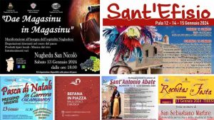 Eventi e sagre del 12, 13 e 14 gennaio 2024 in Sardegna, manifesti aggiornati
