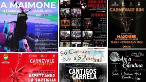 Eventi, sagre e sfilate di carnevale in Sardegna nel weekend del 2,3 e 4 febbraio 2024, manifesti aggiornati