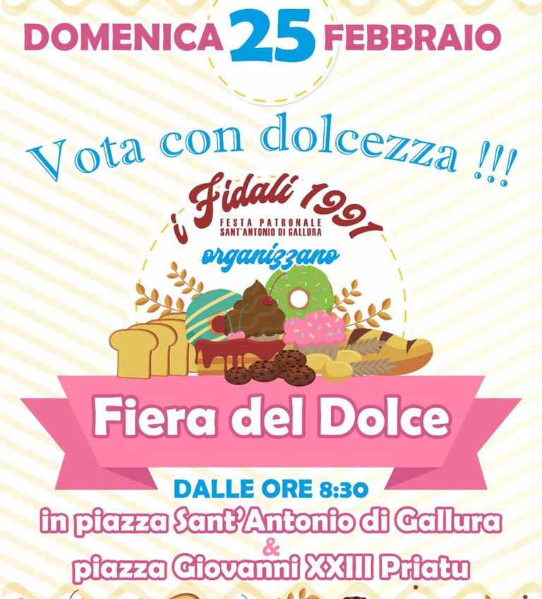 Fiera del dolce a Sant'Antonio di Gallura, manifesto con data e programma 2024