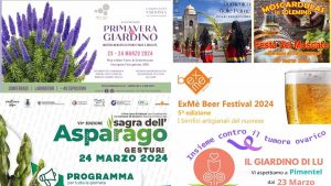 Eventi e sagre del 22, 23 e 24 marzo 2024 in Sardegna, manifesti
