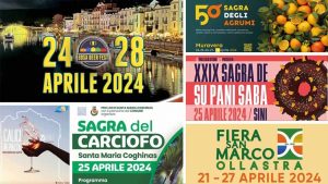 Eventi e sagre del 25 aprile 2024 in Sardegna, manifesti