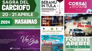 Eventi e sagre del 19, 20 e 21 aprile 2024 in Sardegna, manifesti