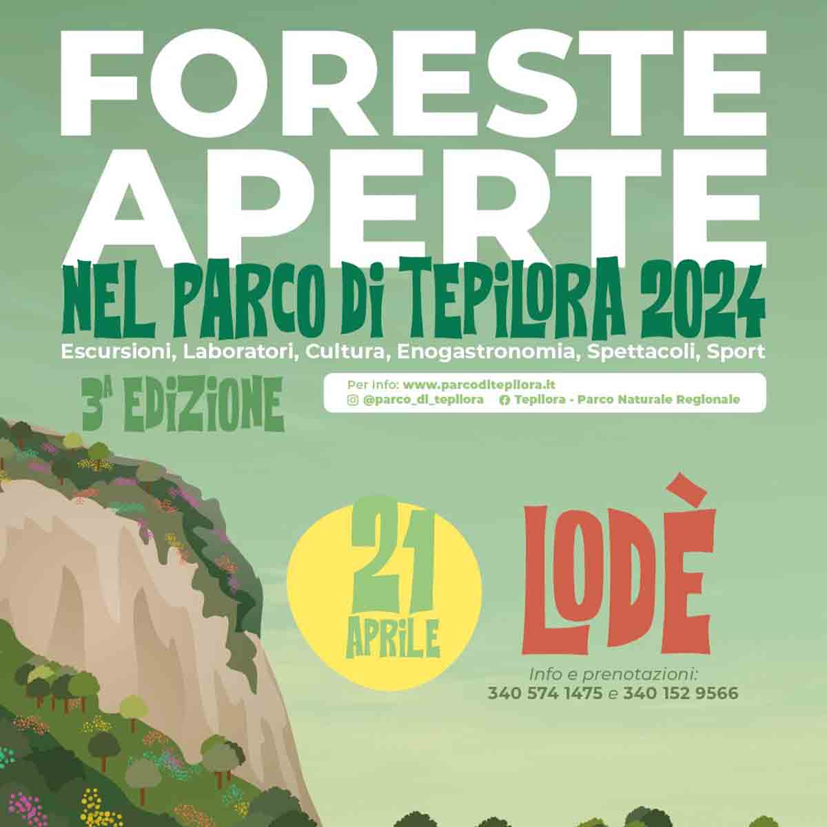 Foreste Aperte nel Parco di Tepilora 2024, data e programma di Lodè