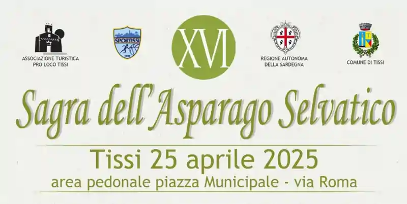 Sagra dell'asparago selvatico a Tissi, manifesto con data e programma 2025 | Sardegna in blog