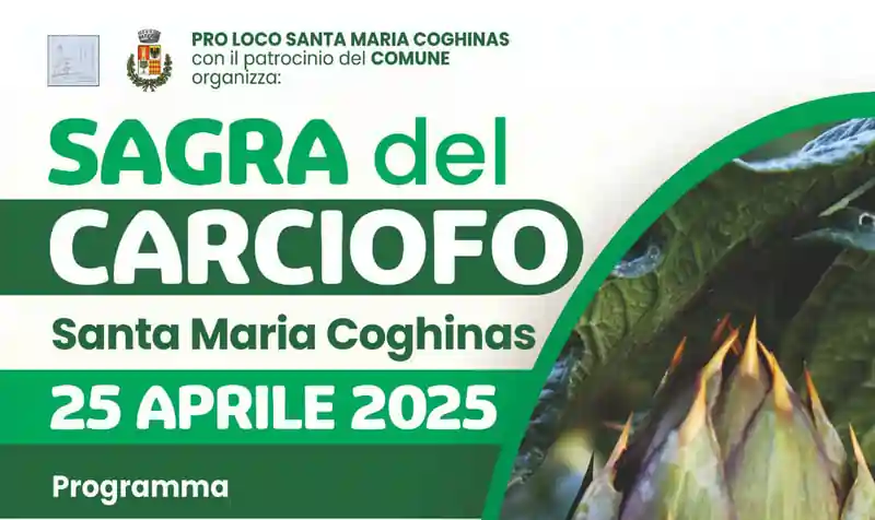 Sagra del carciofo di Santa Maria Coghinas 2025, manifesto con, data e orari eventi | Sardegna in blog