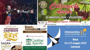 Eventi e sagre del 24, 25 e 25 maggio 2024 in Sardegna, manifesti