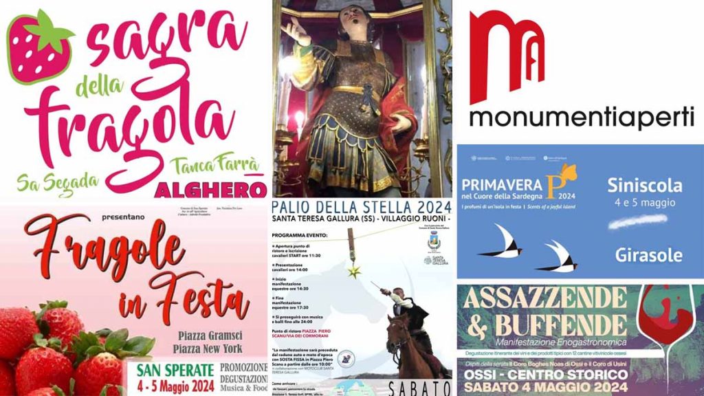 Weekend 3, 4 e 5 maggio 2024 in Sardegna: scopri, sagre, eventi e concerti da non perdere!