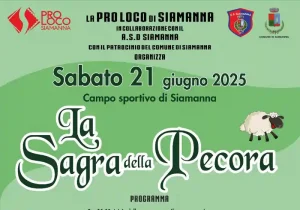 Programma della sagra della pecora 2025 a Siamanna, manifesto con date, programma e orari | Sardegna in blog