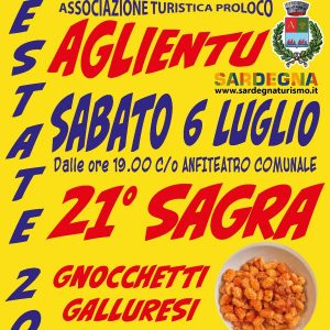 Sagra degli gnocchetti galluresi ad Aglientu, manifesto 2024
