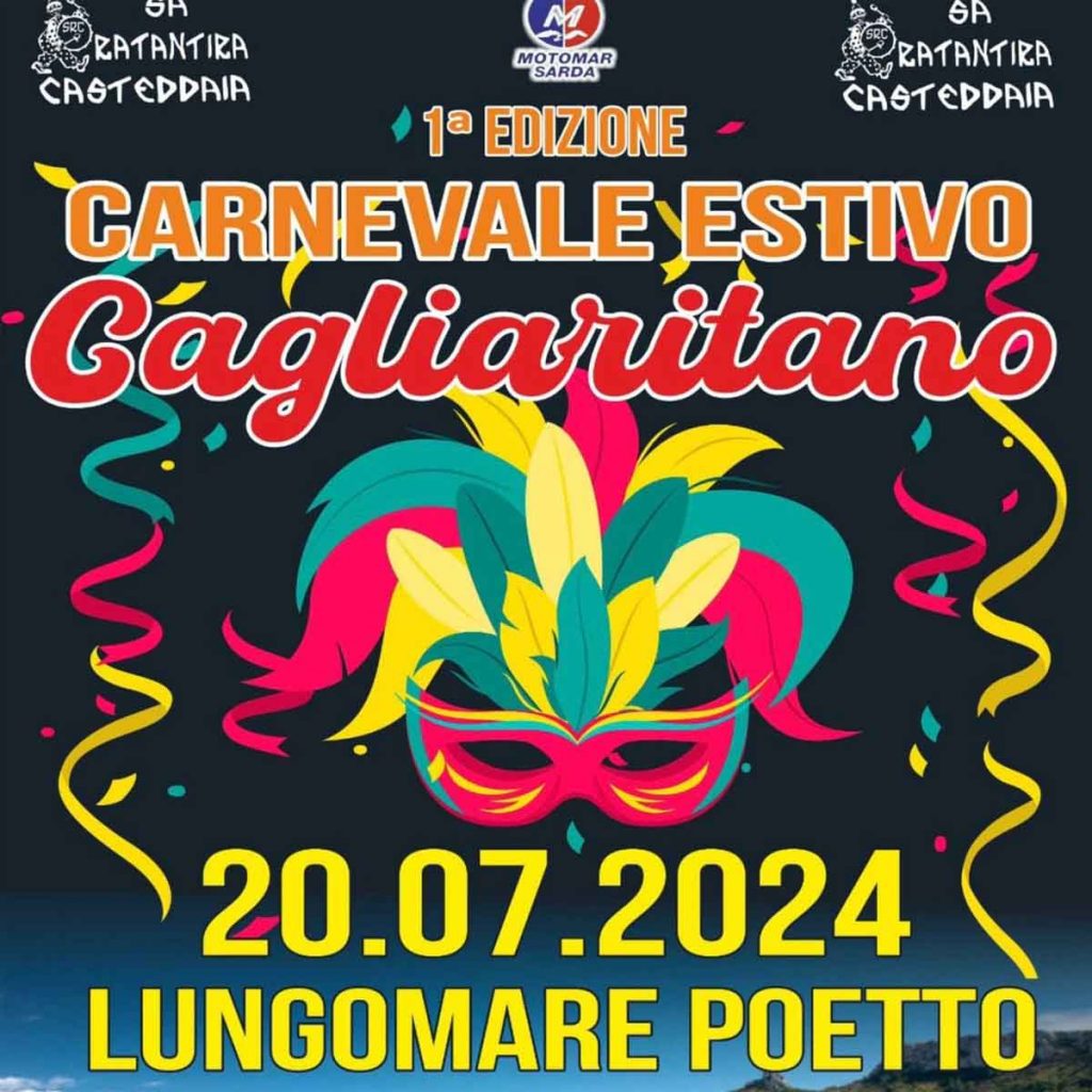 Carnevale estivo Cagliari 2024, manifesto con data e programma