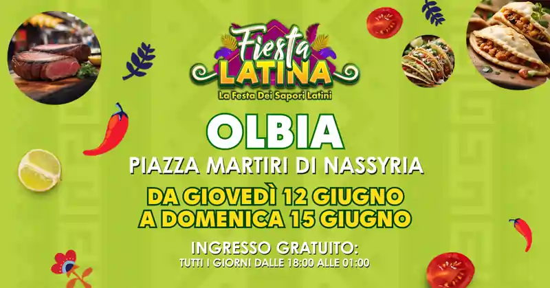 Fiesta Latina Olbia 2025, manifesto con date, programma e orari di balli e degustazioni | Sardegna in blog