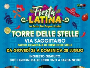 Fiesta Latina torre delle Stelle 2024, manifesto con date e programma