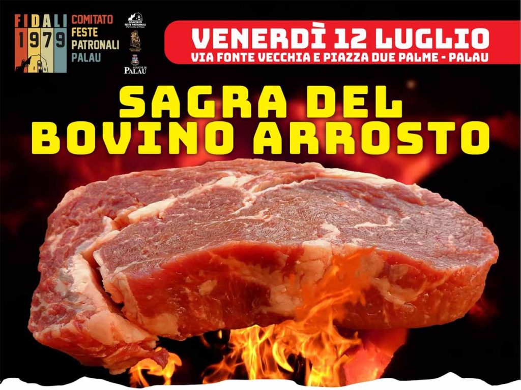 Sagra del bovino arrosto 2024 a Palau, manifesto e programma