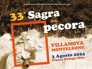 Sagra della pecora 2024 a Villanova Monteleone, manifesto con data e programma