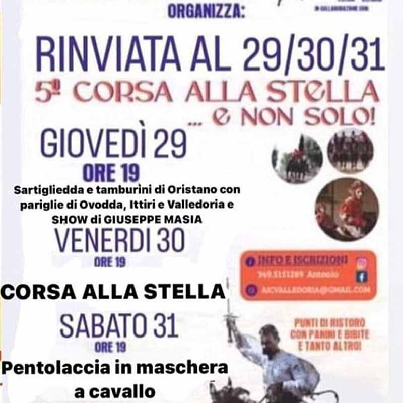 Corsa alla Stella 2024 a Valledoria, manifesto con le nuove date dopo il rinvio