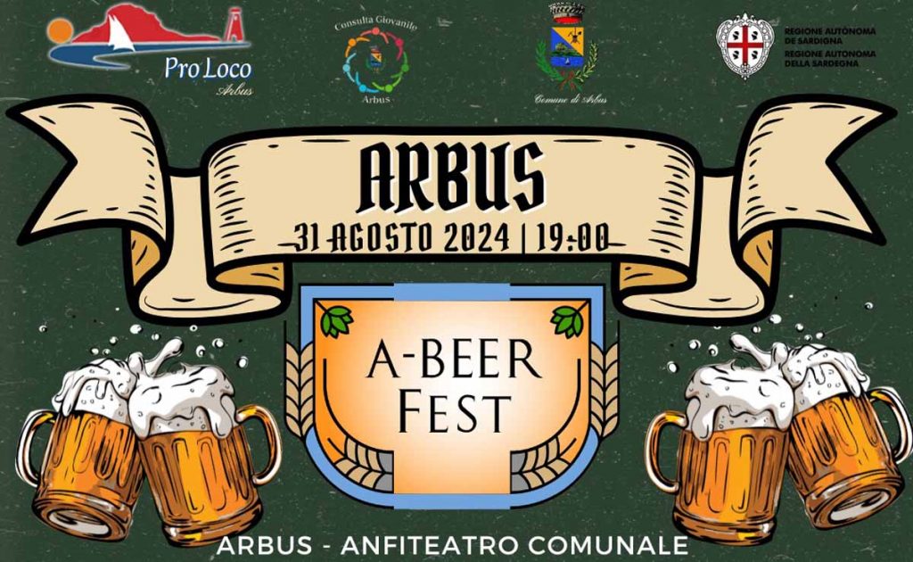 Festa della birra di Arbus, manifesto con data e programma
