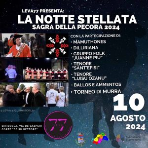 Sagra della pecora nella notte Stellata di San Lorenzo a Siniscola, manifesto con data e programma