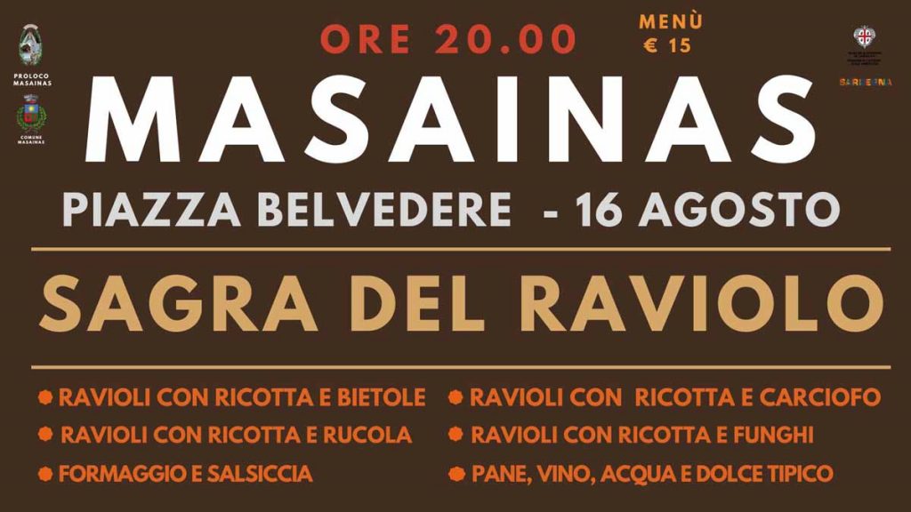 Sagra del raviolo 2024 a Masainas, manifesto con data e programma!