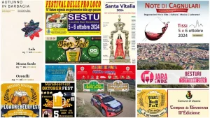 Eventi e sagre del 4, 5 e 6 ottobre 2024 in Sardegna, manifesti