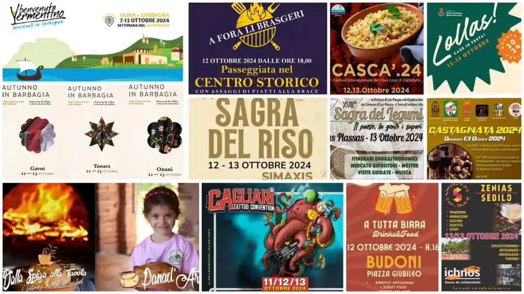 Weekend 11, 12 e 13 ottobre 2024 in Sardegna: scopri sagre, eventi e concerti da non perdere!