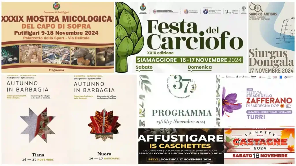 Weekend 15, 16 e 17 novembre 2024 in Sardegna: scopri sagre, eventi e concerti da non perdere!