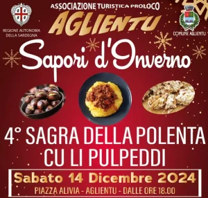 Sapori d'inverno Aglientu 2024, manifesto con programma, data e orari eventi