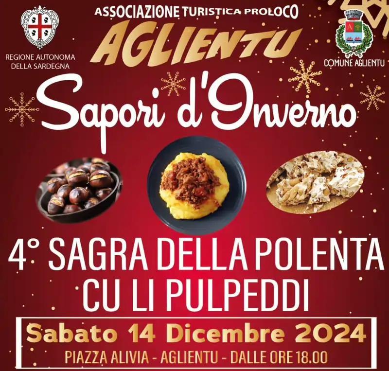 Sapori d'inverno Aglientu 2024, manifesto con programma, data e orari eventi