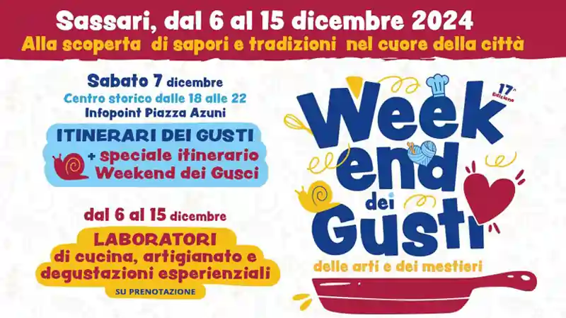 Weekend dei gusto Sassari 2024, manifesto con date e programmi