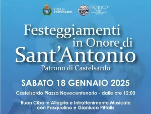 Festa Sant'antonio Abate Castelsardo 2025, manifesto con programma, date e orari eventi