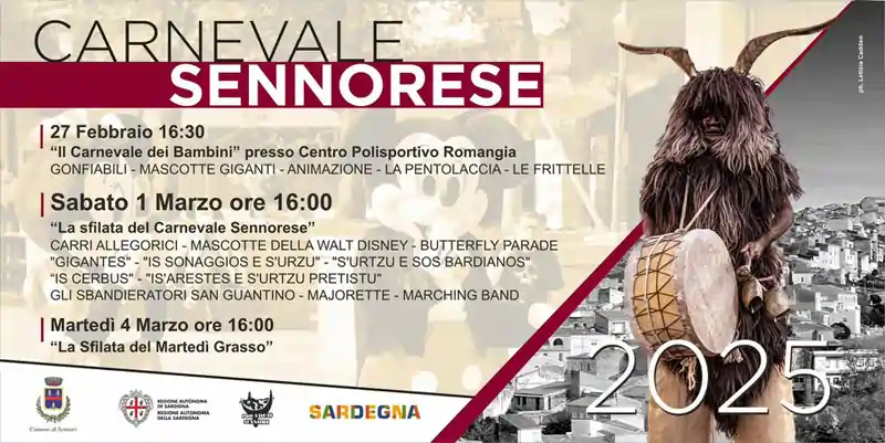 Carnevale Sennori 2025, manifesto con date, programmi e orari | Sardegna in blog