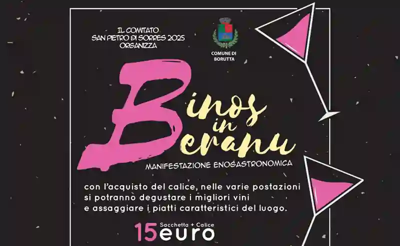 Binos in Beranu a Borutta, manifesto con date, programma, orari e costo ticket | Sardegna in Blog