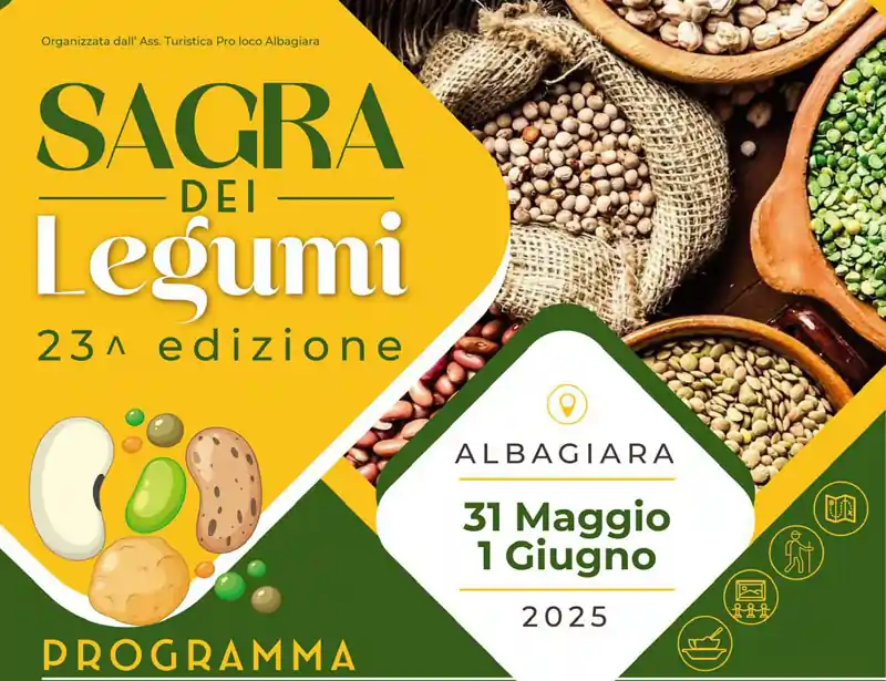 Sagra dei legumi Albagiara 2025, manifesto con data, programma e orari | Sardegna in blog