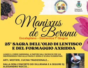 Sagra dell'olio di lentischio a Escalaplano 2025, manifesto data, programma e orari eventi | Sardegna in blog