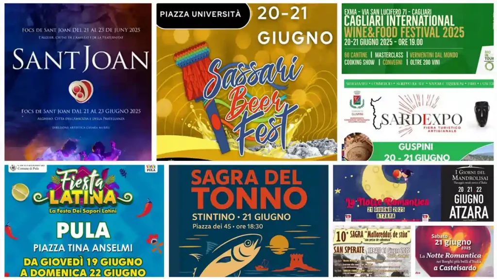 Eventi e sagre del 20, 21 e 22 giugno 2025 in Sardegna, programma | Sardegna in blog