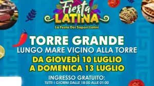 Fiesta Latina Torre Grande di Oristano 2025, manifesto con date, programma e orari eventi | Sardegna in blog