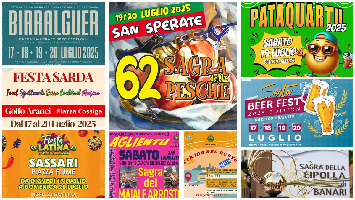 Weekend 18, 19, 20 luglio 2025 in Sardegna: scopri eventi, sagre, feste e concerti da non perdere!