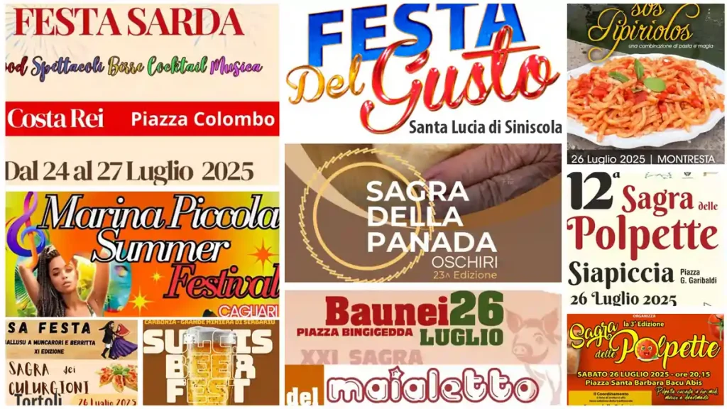 Weekend 25, 26, 27 luglio 2025 in Sardegna: scopri eventi, sagre, feste e concerti da non perdere!