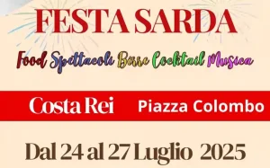 Festa Sarda Costa Rei 2025, manifesto con programma, date, orari e menù | Sardegna in blog