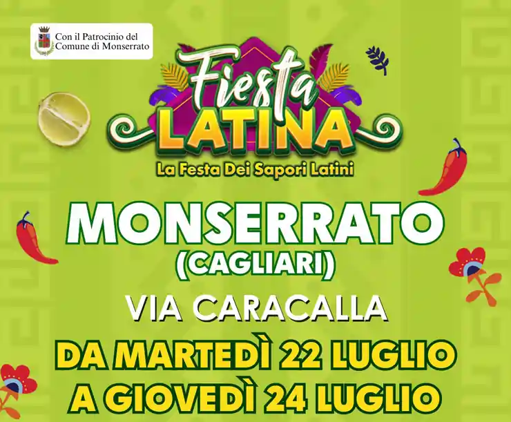 Fiesta latina monserrato 2025, manifesto con date, programma e orari | Sardegna in blog