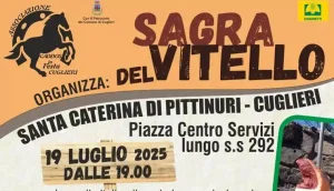 Sagra del vitello a Santa Caterina di Pittinuri, manifesto con data, programma, orari e menù | Sardegna in blog