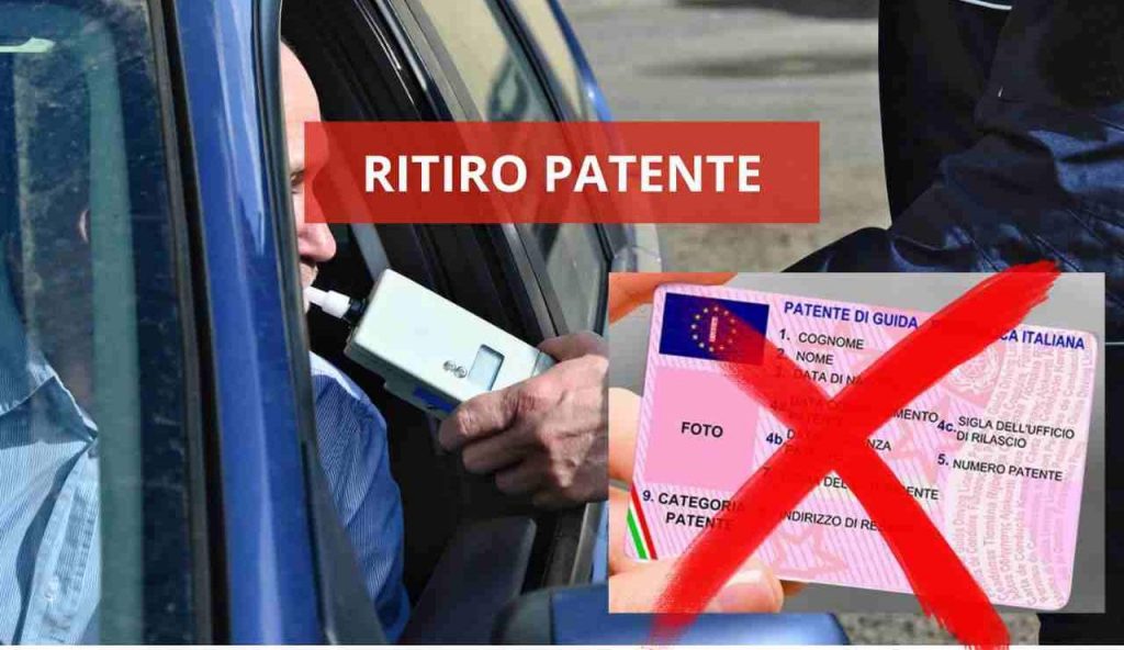 Il ritiro della patente avviene anche senza guidare